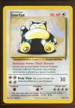 Snorlax Non-Holo Uncommon LP 64/110 Legendary Collection Pokemon - Image 1