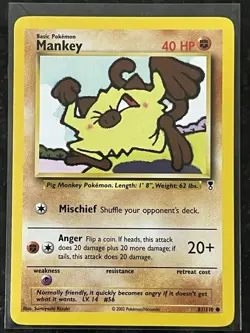 Pokemon TCG Legendary Collection #81/110 Mankey LP+ Vintage - Image 1