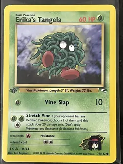 Erika's Tangela 1st Edition 79/132 Gym Heroes Pokemon TCG LP - Image 1