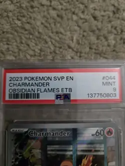 2023 POKEMON SVP EN-SV BLACK STAR PROMO #044 CHARMANDER PSA 9 - Image 2