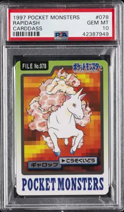 1997 POCKET MONSTERS CARDDASS #078 RAPIDASH PSA 10 - Image 1