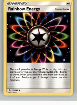 RAINBOW ENERGY 137/149 UC SUN & MOON POKEMON NM - Image 1
