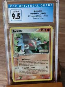 2006 Pokemon Ex Legend Maker Anorith Reverse Holo #29 CGC Gem Mint 9.5/10 - Image 1