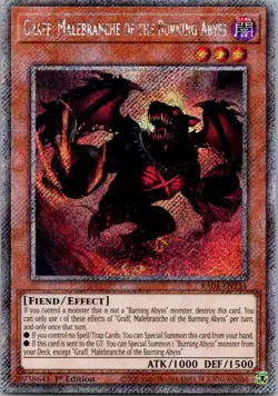 Yugioh Graff, Malebranche of the Burning Abyss RA04-EN234 1st Ed Platinum Secret - Image 1