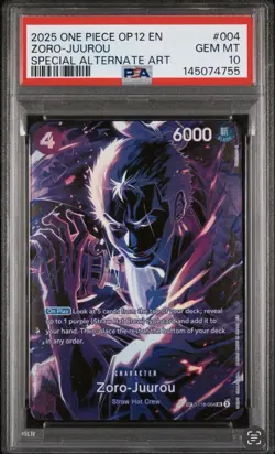 2025 ONE PIECE OP12-LEGACY OF THE MASTER #004 ZORO-JUUROU SPECIAL ALTERNATE ART - Image 1