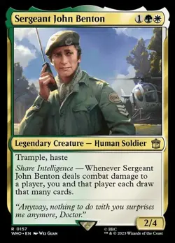 Magic The Gathering MTG SERGEANT JOHN BENTON Universes Beyond: Doctor Who NM - Image 1