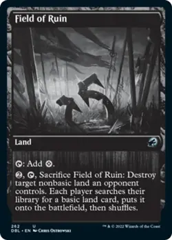 Field of Ruin (Grayscale) Innistrad: Double Feature - Midnight Hunt NM ABUGames - Image 1