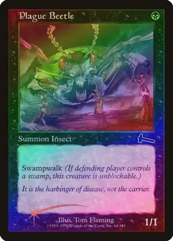 Plague Beetle FOIL Urza's Legacy PLD Black Common MAGIC MTG CARD ABUGames - Image 1