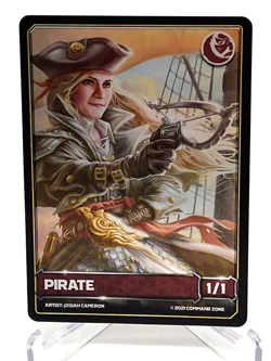 The Command Zone Game Knights Kickstarter Ashlen Rose 1/1 Pirate Token FOIL - Image 1