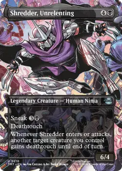 Shredder, Unrelenting (Borderless) [Teenage Mutant Ninja Turtles] Foil Near Min - Image 1