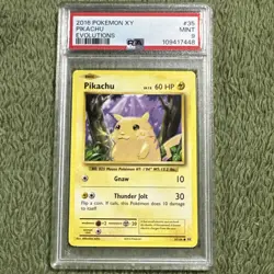 2016 Pokemon XY Evolutions Pikachu PSA 9 Mint #35/108 Electric Mouse Ash Mascot - Image 1