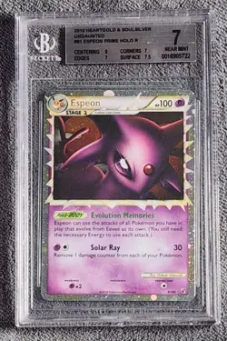 2013 POKEMON UNDAUNTED ESPEON PRIME #81 ULTRA RARE BGS 7 NM - Image 1