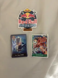 Red Bull X One Piece Card Game Double Don!! Monkey D Luffy Promo + Foil Don Set - Image 1