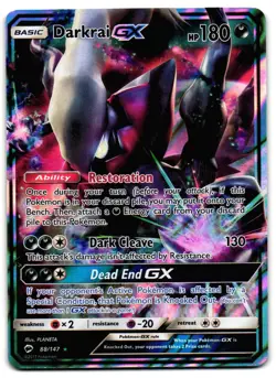 Darkrai GX 88/147 - Burning Shadows Rare GX Pokemon TCG Holo - LP Card - Image 1