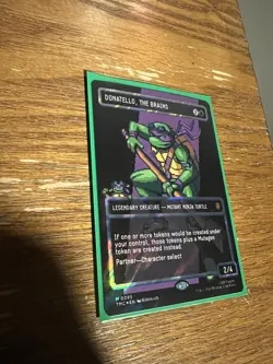 TMNT Donatello, the Brains MTG Commander Card #085 Pixel Art Surge Foil - Image 1