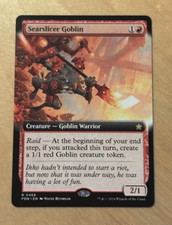 Magic the Gathering MTG Searslicer Goblin Extended Art Foundations NM - Image 1