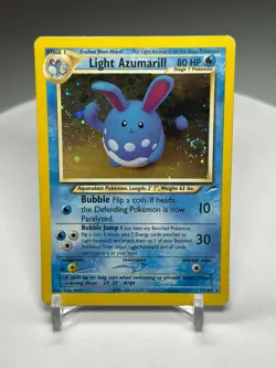 Pokemon Light Azumarill Neo Destiny 13/105 Holographic LARGE SWIRL! LP - Image 1