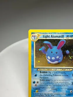 Pokemon Light Azumarill Neo Destiny 13/105 Holographic LARGE SWIRL! LP - Image 2