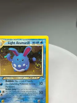Pokemon Light Azumarill Neo Destiny 13/105 Holographic LARGE SWIRL! LP - Image 4