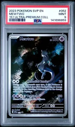 2023 POKEMON SVP EN-SV BLACK STAR PROMO #052 MEWTWO 151 ULTRA-PREMIUM COLL PSA 9 - Image 1