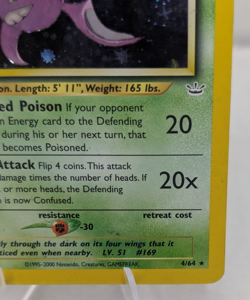 2000 Pokemon HOLO Crobat Neo Revelation #4/64 MP - Image 4