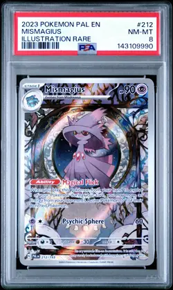 2023 POKEMON PAL EN-PALDEA EVOLVED ILLUSTRATION RARE #212 MISMAGIUS PSA 8 - Image 1