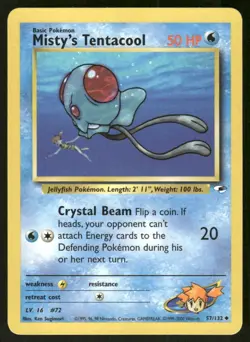 Pokemon Tcg Misty's Tentacool #57 Pokemon Gym Heroes NM - Image 1