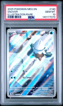 2025 POKEMON MEG EN-MEGA EVOLUTION ILLUSTRATION RARE #140 SNOVER PSA 10 - Image 1