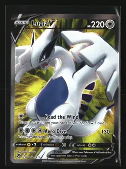 Pokemon LUGIA V 185/195 Full Art Ultra Rare (SWSH Silver Tempest) NM/Near Mint - Image 1
