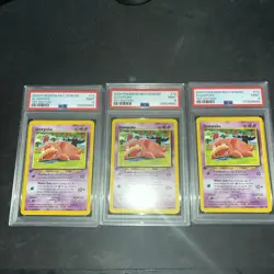 2000 POKEMON NEO GENESIS 1ST ED #73 SLOWPOKE PSA 9 X3 - Image 2