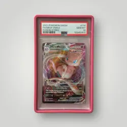 2021 Pokemon Fusion Strike Mew VMAX #114 PSA 10 GEM MINT Full Art - Image 1