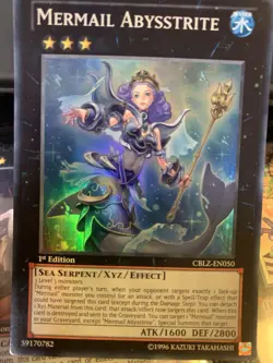 YuGiOh Mermail Abysstrite Super Rare CBLZ-EN050 - Image 2
