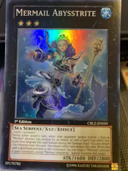 YuGiOh Mermail Abysstrite Super Rare CBLZ-EN050 - Image 3