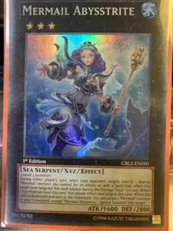 YuGiOh Mermail Abysstrite Super Rare CBLZ-EN050 - Image 4