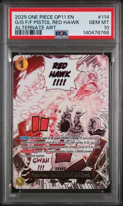 One Piece Gum-gum Fire-fist Pistol Red Hawk Op11-114 Alt Art Event Psa 10 - Image 1