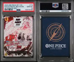 One Piece Gum-gum Fire-fist Pistol Red Hawk Op11-114 Alt Art Event Psa 10 - Image 3