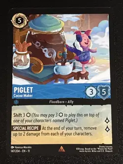 Disney Lorcana Winterspell Piglet - Cocoa Maker 147/204 NM Rare - Image 1