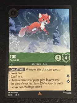 Disney Lorcana Winterspell Tod - Playful Kit Cold Foil 90/204 NM Rare - Image 1