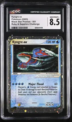 CGC 8.5 Kyogre ex 2003 Black Star Promos 001 Holo Pokemon Card - Image 1