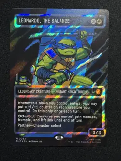 🌈SURGE FOIL SHIPS ASAP NM Leonardo, The Balance Teenage Mutant Borderless MTG - Image 2