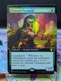 MTG Theros Beyond Death- Setessan Champion 331 (Extended Art) Foil - Image 1