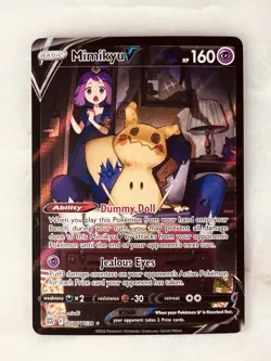 Pokemon TCG Mimikyu v Holo Ultra Rare Card TG16/TG30 Brilliant Stars - Image 1