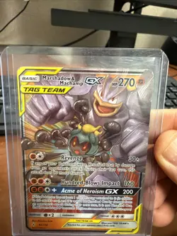 Pokemon Marshadow & Machamp GX Holo Card 82/214 Sm-Unbroken Bonds Tag Team - Image 2
