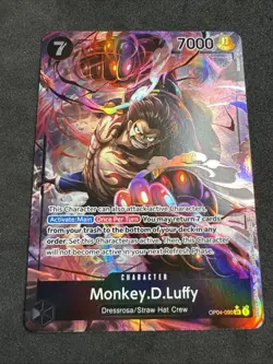 Monkey.D.Luffy Alternate Art OP04-090 Kingdoms Of Intrigue SR One Piece TCG - Image 1