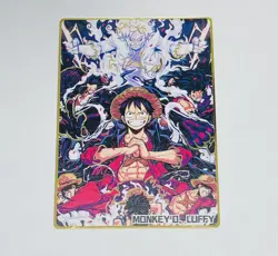 Monkey D Luffy - One Piece Trading Card Heavy Metal Gold Cool Etched Art Tc3 - Image 1