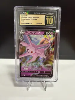 CGC PRISTINE 10 Espeon V 035/069 Japanese Pokemon Card S6A Eevee Heroes - Image 1