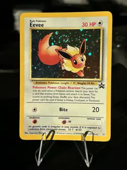 Eevee #11 Black Star Promo SWIRL HOLO Rare Vintage 2000 Pokemon!! - Image 1
