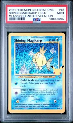 2021 Pokemon Celebrations Classic (Neo) #66 Shining Magikarp Holo PSA 9 - Image 1