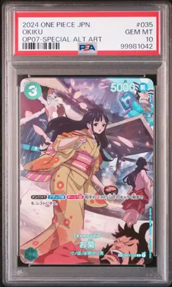Special Alternate Art Okiku One Piece 2024 OP07 Japanese SP OP01-035 R PSA 10 - Image 1