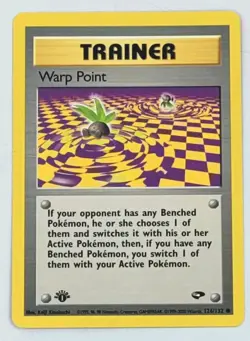 Pokemon Trainer Card 1999 Warp Point 1st Edition Gym Challenge 126/132 Common - Image 1